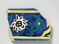VO Ker 26  VO Ker 26, Vorderer Orient, Persien, 19. Jahrhundert (?),Fliesenbruchstück, Ton, Mineralfarben, 12,5 x 8,8 cm, T 1,7 cm : Bestandskatalog, Ethnologie